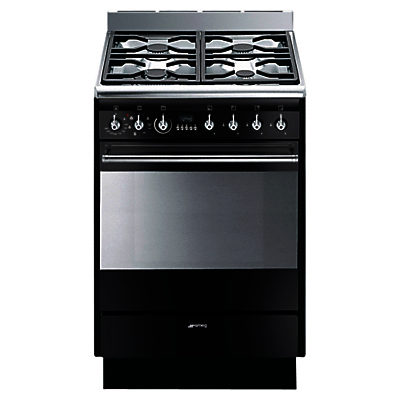 Smeg SUK61MBL8 Dual Fuel Cooker, Gloss Black